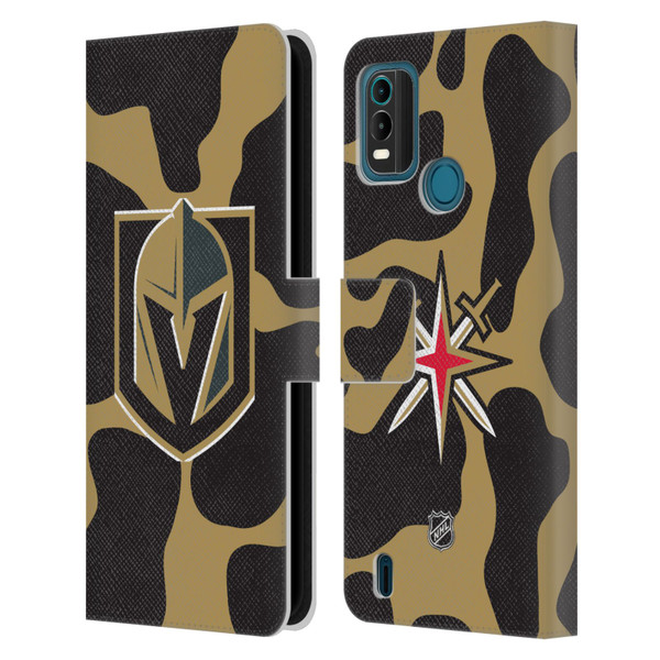 NHL Vegas Golden Knights Cow Pattern Leather Book Wallet Case Cover For Nokia G11 Plus