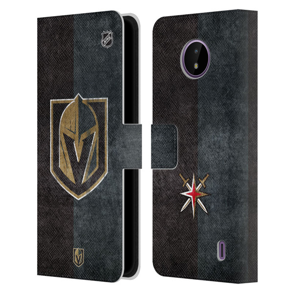 NHL Vegas Golden Knights Half Distressed Leather Book Wallet Case Cover For Nokia C10 / C20