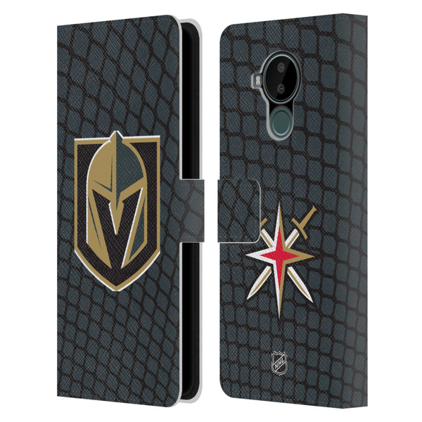 NHL Vegas Golden Knights Net Pattern Leather Book Wallet Case Cover For Nokia C30