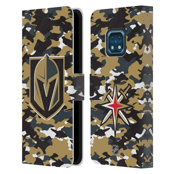 NHL Vegas Golden Knights Camouflage Leather Book Wallet Case Cover For Nokia XR20