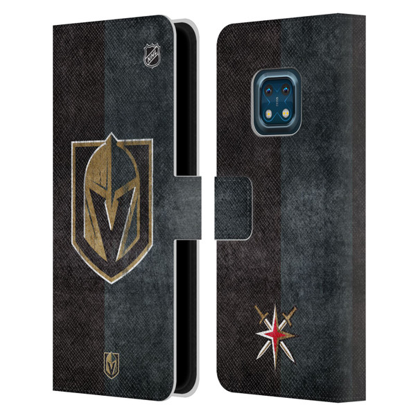 NHL Vegas Golden Knights Half Distressed Leather Book Wallet Case Cover For Nokia XR20