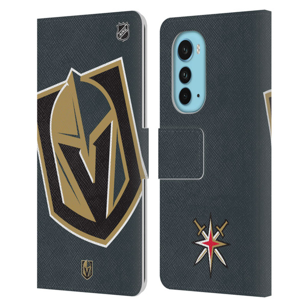 NHL Vegas Golden Knights Oversized Leather Book Wallet Case Cover For Motorola Edge (2022)