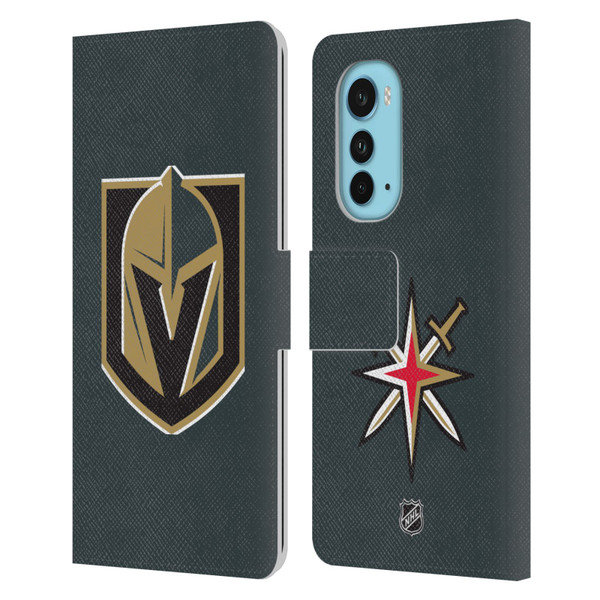 NHL Vegas Golden Knights Plain Leather Book Wallet Case Cover For Motorola Edge (2022)