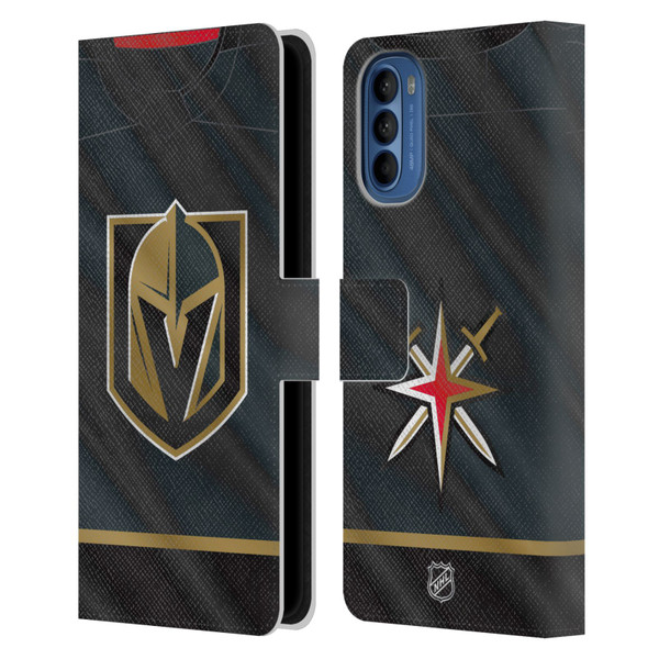 NHL Vegas Golden Knights Jersey Leather Book Wallet Case Cover For Motorola Moto G41