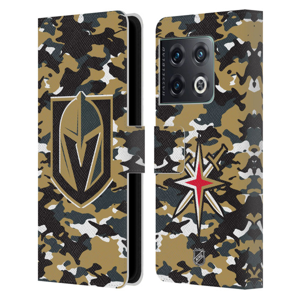 NHL Vegas Golden Knights Camouflage Leather Book Wallet Case Cover For OnePlus 10 Pro