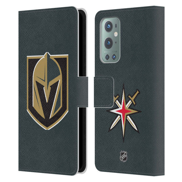 NHL Vegas Golden Knights Plain Leather Book Wallet Case Cover For OnePlus 9