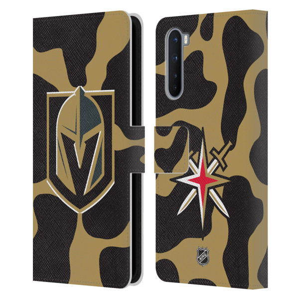 NHL Vegas Golden Knights Cow Pattern Leather Book Wallet Case Cover For OnePlus Nord 5G