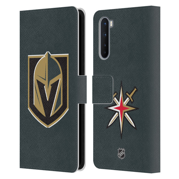 NHL Vegas Golden Knights Plain Leather Book Wallet Case Cover For OnePlus Nord 5G