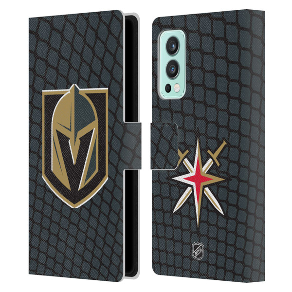 NHL Vegas Golden Knights Net Pattern Leather Book Wallet Case Cover For OnePlus Nord 2 5G
