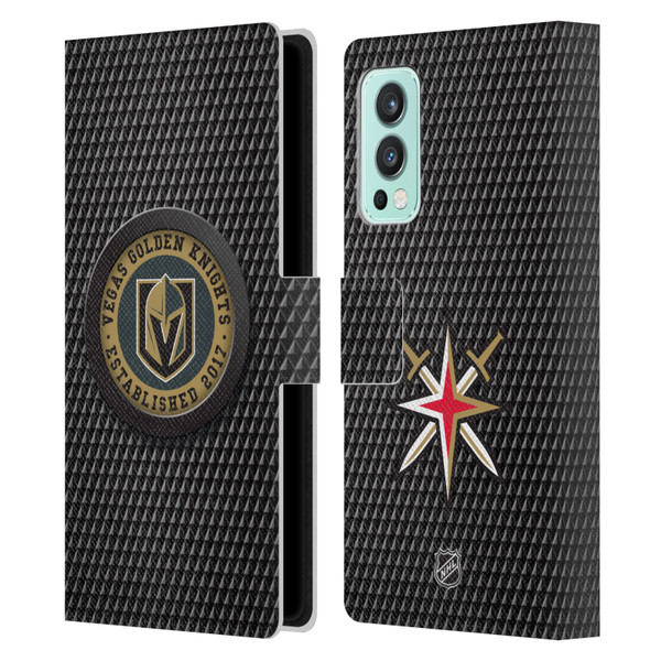 NHL Vegas Golden Knights Puck Texture Leather Book Wallet Case Cover For OnePlus Nord 2 5G