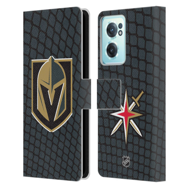 NHL Vegas Golden Knights Net Pattern Leather Book Wallet Case Cover For OnePlus Nord CE 2 5G