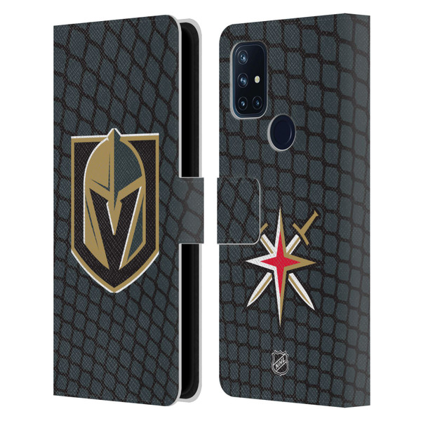 NHL Vegas Golden Knights Net Pattern Leather Book Wallet Case Cover For OnePlus Nord N10 5G