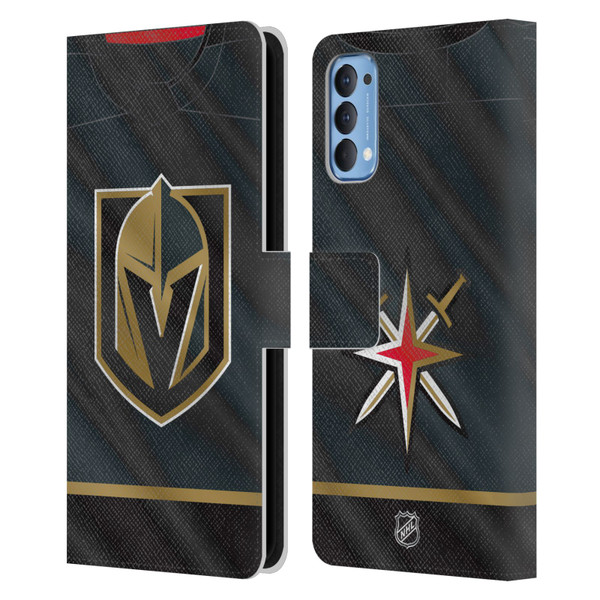 NHL Vegas Golden Knights Jersey Leather Book Wallet Case Cover For OPPO Reno 4 5G