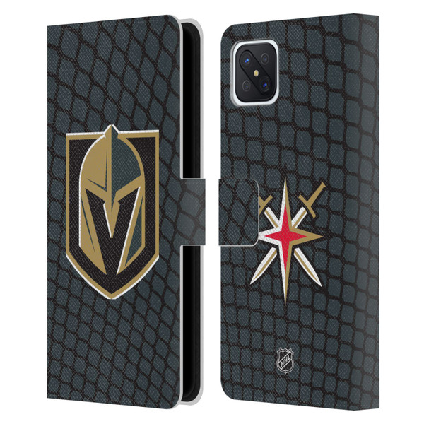 NHL Vegas Golden Knights Net Pattern Leather Book Wallet Case Cover For OPPO Reno4 Z 5G