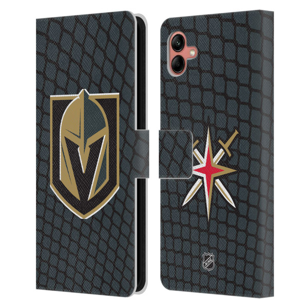 NHL Vegas Golden Knights Net Pattern Leather Book Wallet Case Cover For Samsung Galaxy A04 (2022)