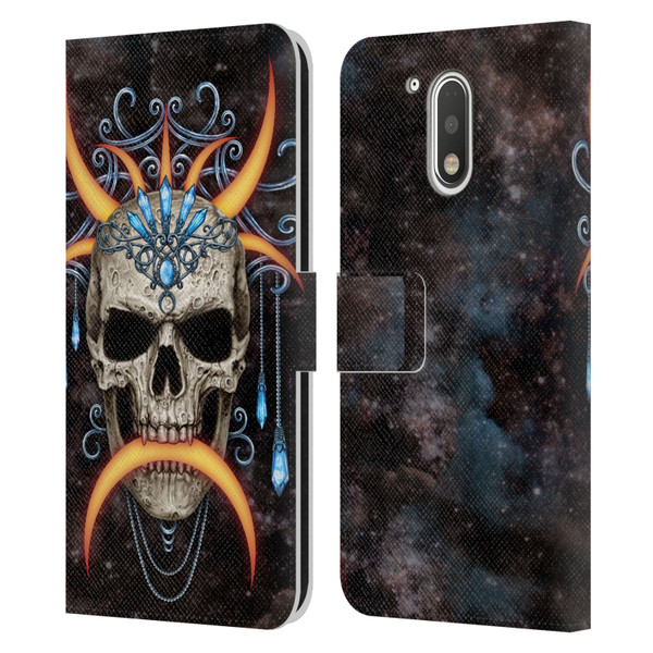 Sarah Richter Skulls Jewelry And Crown Universe Leather Book Wallet Case Cover For Motorola Moto G41