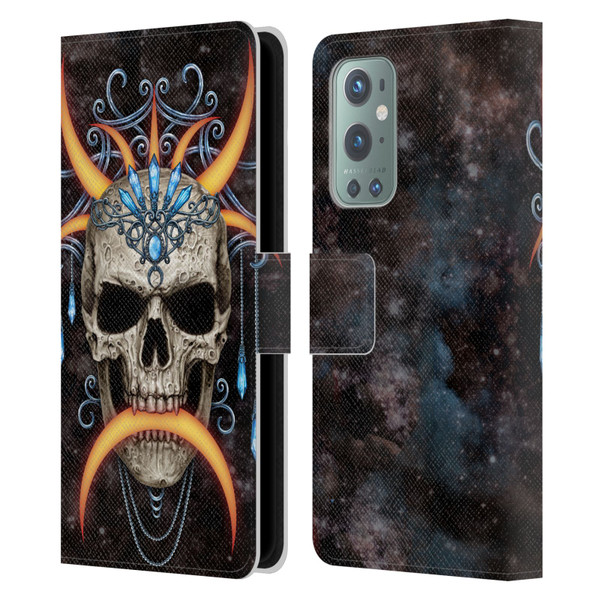 Sarah Richter Skulls Jewelry And Crown Universe Leather Book Wallet Case Cover For OnePlus 9