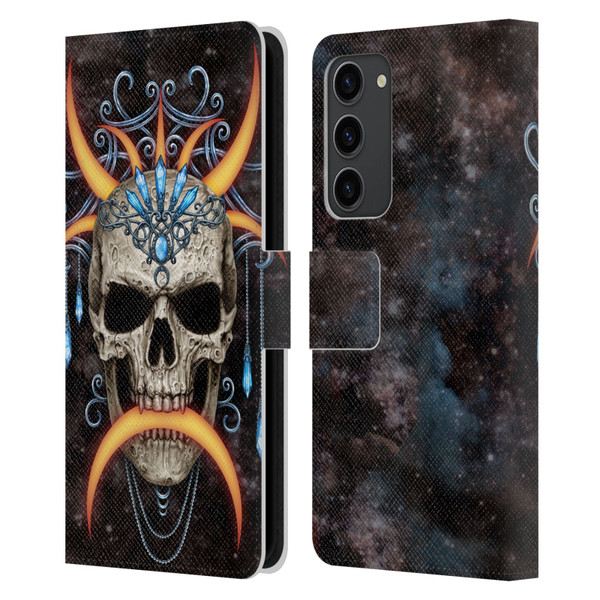 Sarah Richter Skulls Jewelry And Crown Universe Leather Book Wallet Case Cover For Samsung Galaxy S23+ 5G