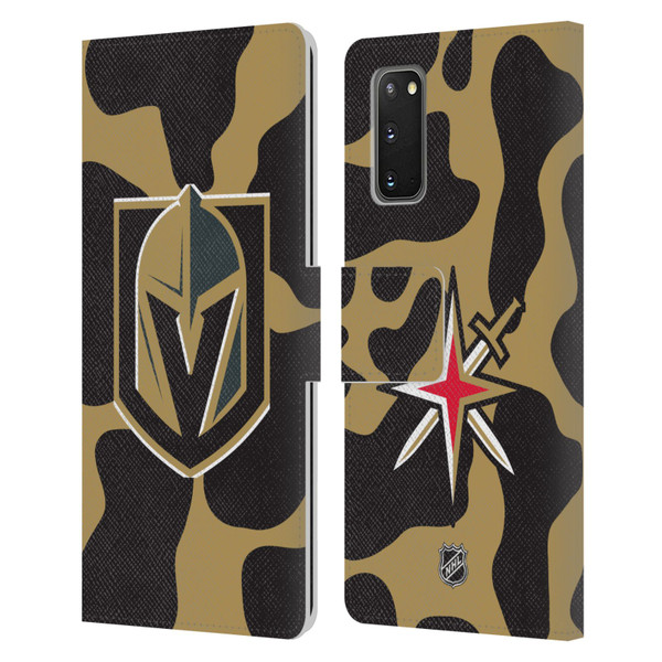 NHL Vegas Golden Knights Cow Pattern Leather Book Wallet Case Cover For Samsung Galaxy S20 / S20 5G