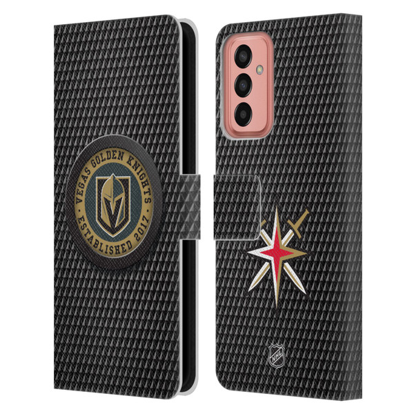 NHL Vegas Golden Knights Puck Texture Leather Book Wallet Case Cover For Samsung Galaxy M13 (2022)