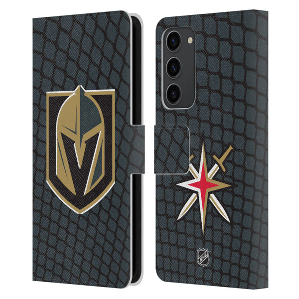 NHL Vegas Golden Knights Net Pattern Leather Book Wallet Case Cover For Samsung Galaxy S23+ 5G