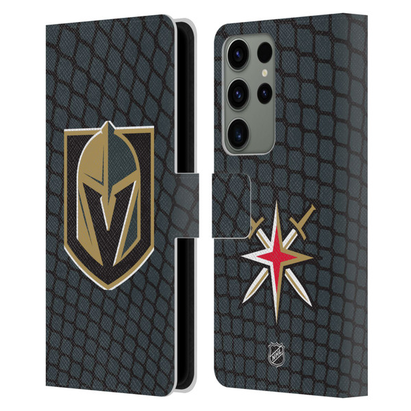NHL Vegas Golden Knights Net Pattern Leather Book Wallet Case Cover For Samsung Galaxy S23 Ultra 5G