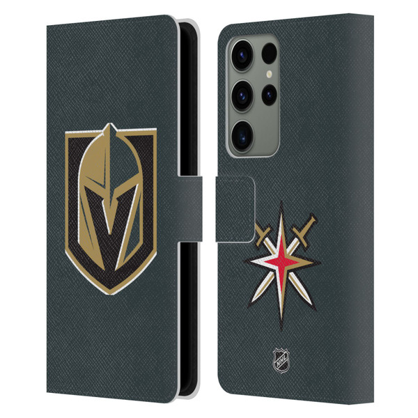 NHL Vegas Golden Knights Plain Leather Book Wallet Case Cover For Samsung Galaxy S23 Ultra 5G