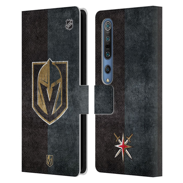 NHL Vegas Golden Knights Half Distressed Leather Book Wallet Case Cover For Xiaomi Mi 10 5G / Mi 10 Pro 5G