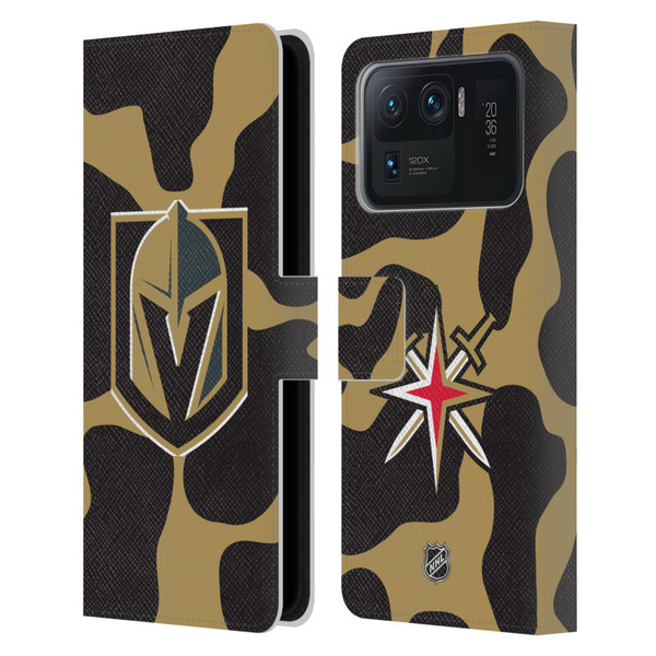 NHL Vegas Golden Knights Cow Pattern Leather Book Wallet Case Cover For Xiaomi Mi 11 Ultra