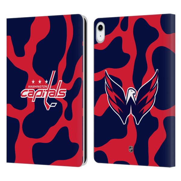 NHL Washington Capitals Cow Pattern Leather Book Wallet Case Cover For Apple iPad 10.9 (2022)