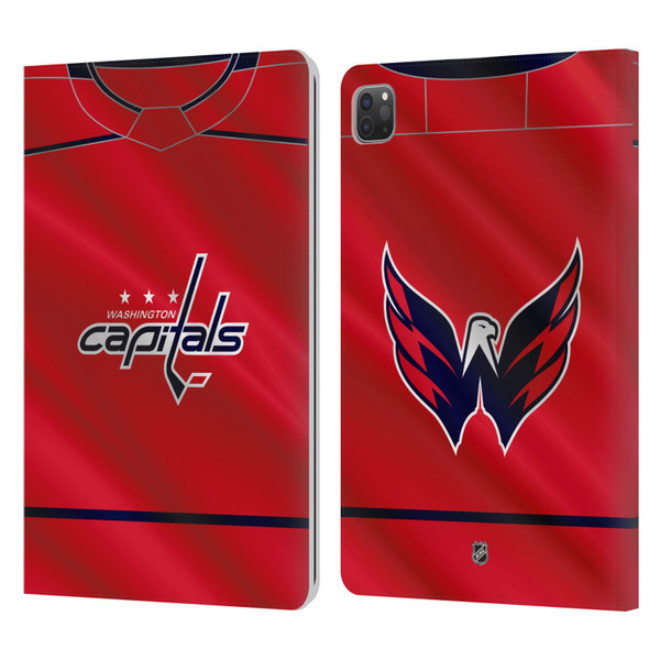 NHL Washington Capitals Jersey Leather Book Wallet Case Cover For Apple iPad Pro 11 2020 / 2021 / 2022