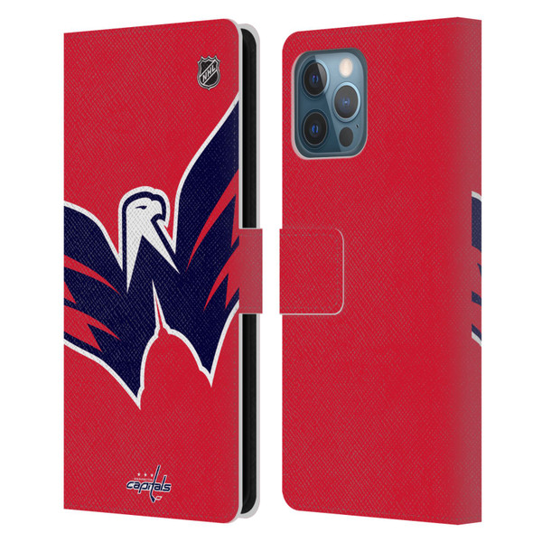 NHL Washington Capitals Oversized Leather Book Wallet Case Cover For Apple iPhone 12 Pro Max