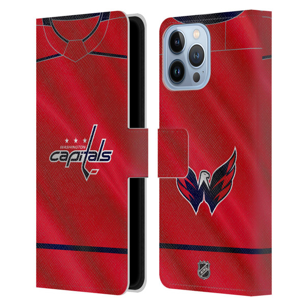 NHL Washington Capitals Jersey Leather Book Wallet Case Cover For Apple iPhone 13 Pro Max