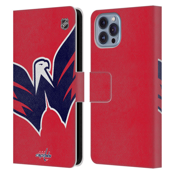 NHL Washington Capitals Oversized Leather Book Wallet Case Cover For Apple iPhone 14