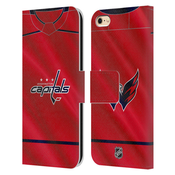 NHL Washington Capitals Jersey Leather Book Wallet Case Cover For Apple iPhone 6 / iPhone 6s