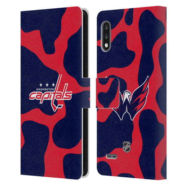 NHL Washington Capitals Cow Pattern Leather Book Wallet Case Cover For LG K22