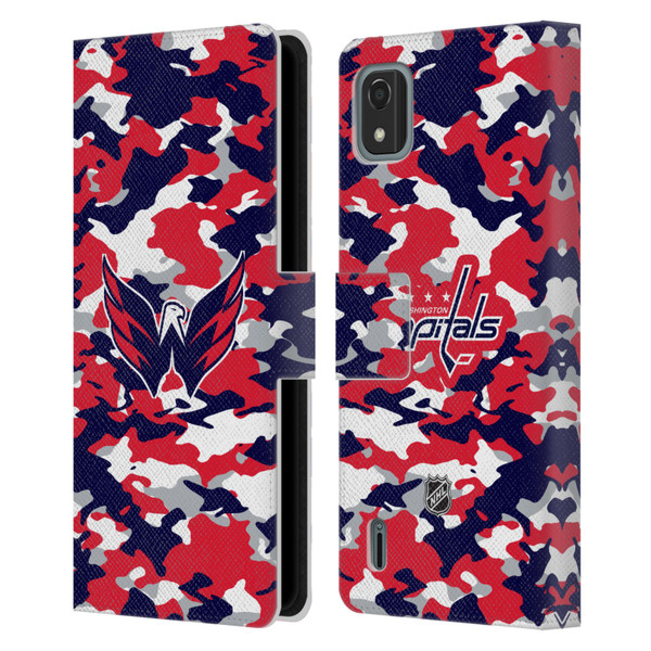 NHL Washington Capitals Camouflage Leather Book Wallet Case Cover For Nokia C2 2nd Edition