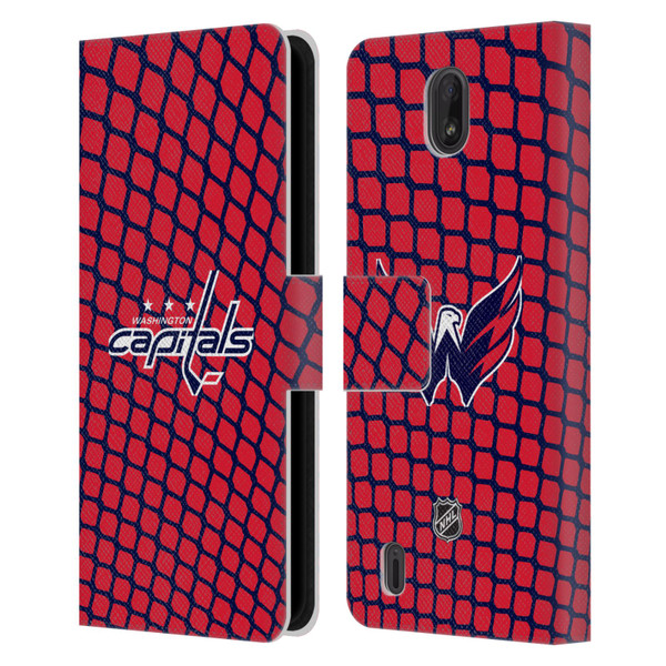 NHL Washington Capitals Net Pattern Leather Book Wallet Case Cover For Nokia C01 Plus/C1 2nd Edition