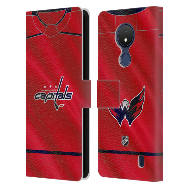 NHL Washington Capitals Jersey Leather Book Wallet Case Cover For Nokia C21