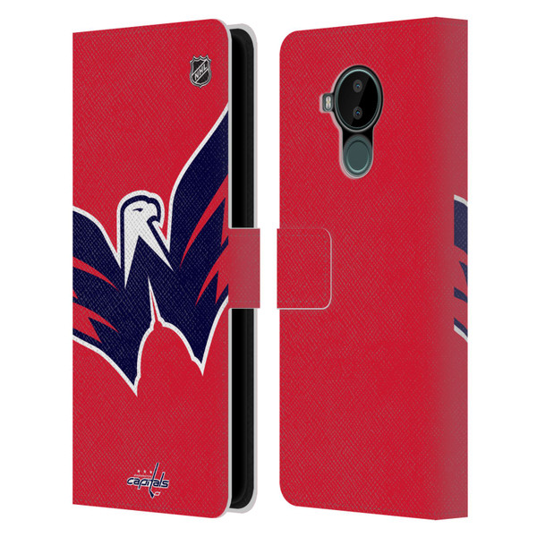 NHL Washington Capitals Oversized Leather Book Wallet Case Cover For Nokia C30