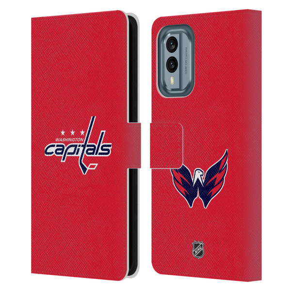 NHL Washington Capitals Plain Leather Book Wallet Case Cover For Nokia X30