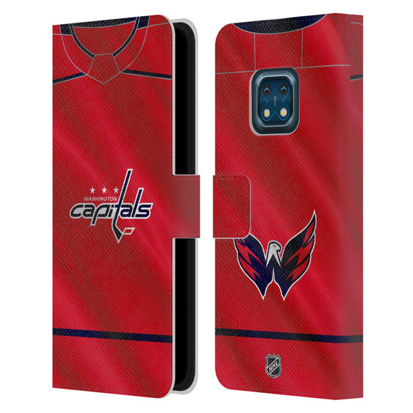 NHL Washington Capitals Jersey Leather Book Wallet Case Cover For Nokia XR20