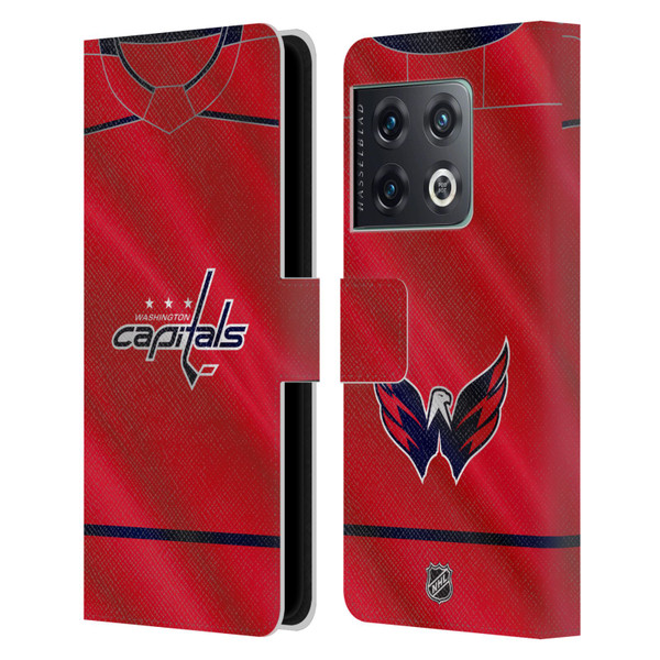 NHL Washington Capitals Jersey Leather Book Wallet Case Cover For OnePlus 10 Pro