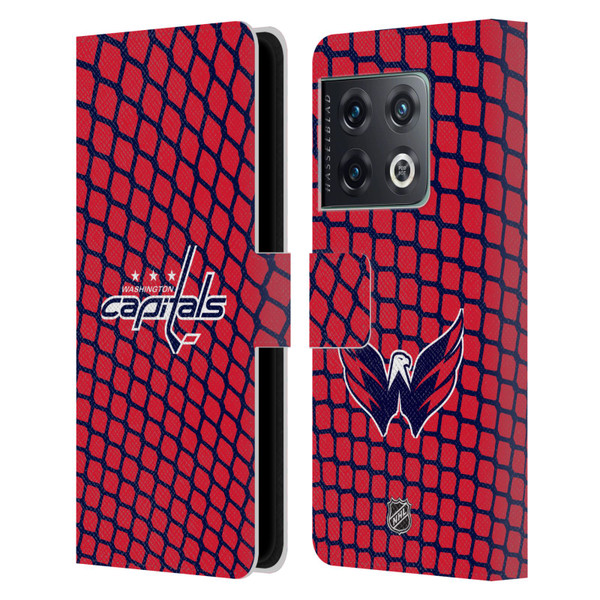 NHL Washington Capitals Net Pattern Leather Book Wallet Case Cover For OnePlus 10 Pro