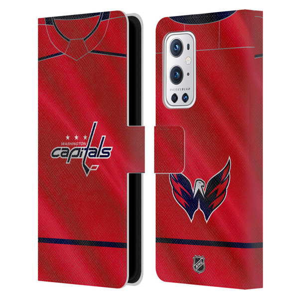 NHL Washington Capitals Jersey Leather Book Wallet Case Cover For OnePlus 9 Pro