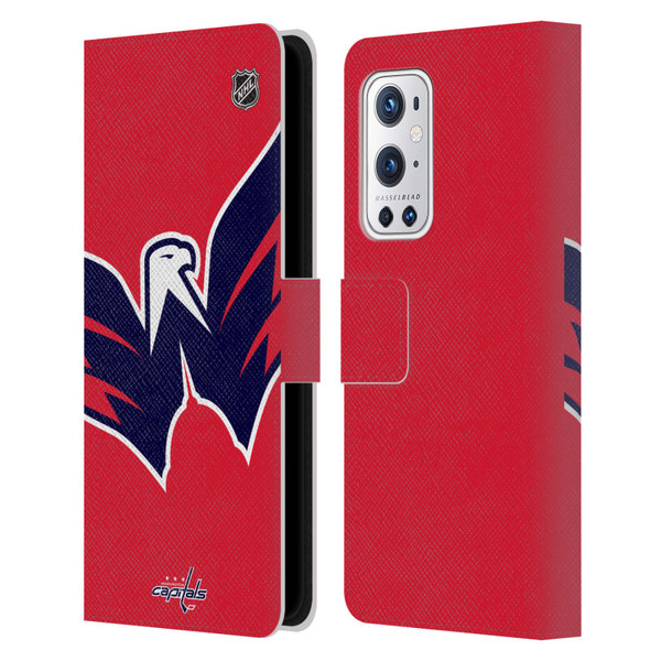 NHL Washington Capitals Oversized Leather Book Wallet Case Cover For OnePlus 9 Pro