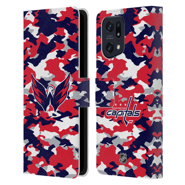 NHL Washington Capitals Camouflage Leather Book Wallet Case Cover For OPPO Find X5