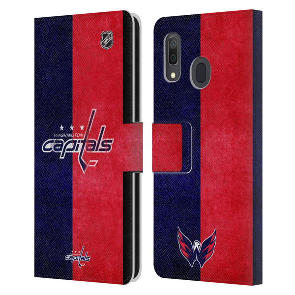 NHL Washington Capitals Half Distressed Leather Book Wallet Case Cover For Samsung Galaxy A33 5G (2022)