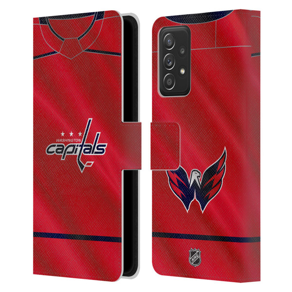 NHL Washington Capitals Jersey Leather Book Wallet Case Cover For Samsung Galaxy A52 / A52s / 5G (2021)
