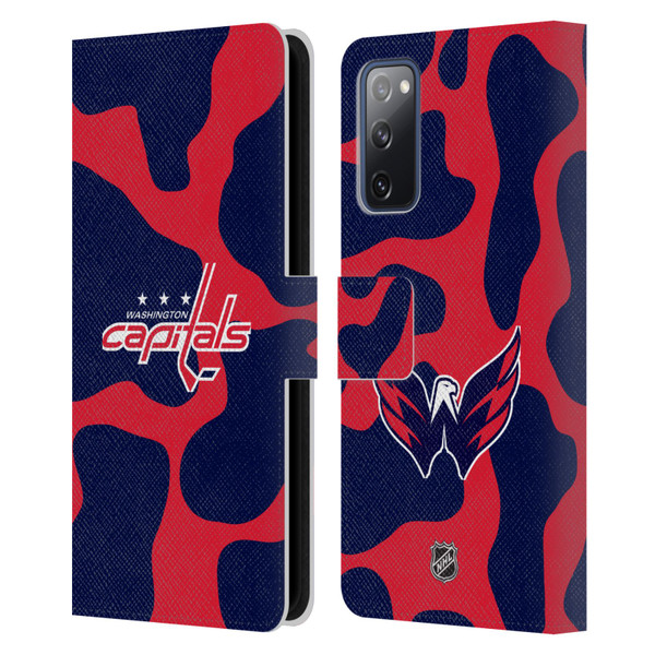 NHL Washington Capitals Cow Pattern Leather Book Wallet Case Cover For Samsung Galaxy S20 FE / 5G